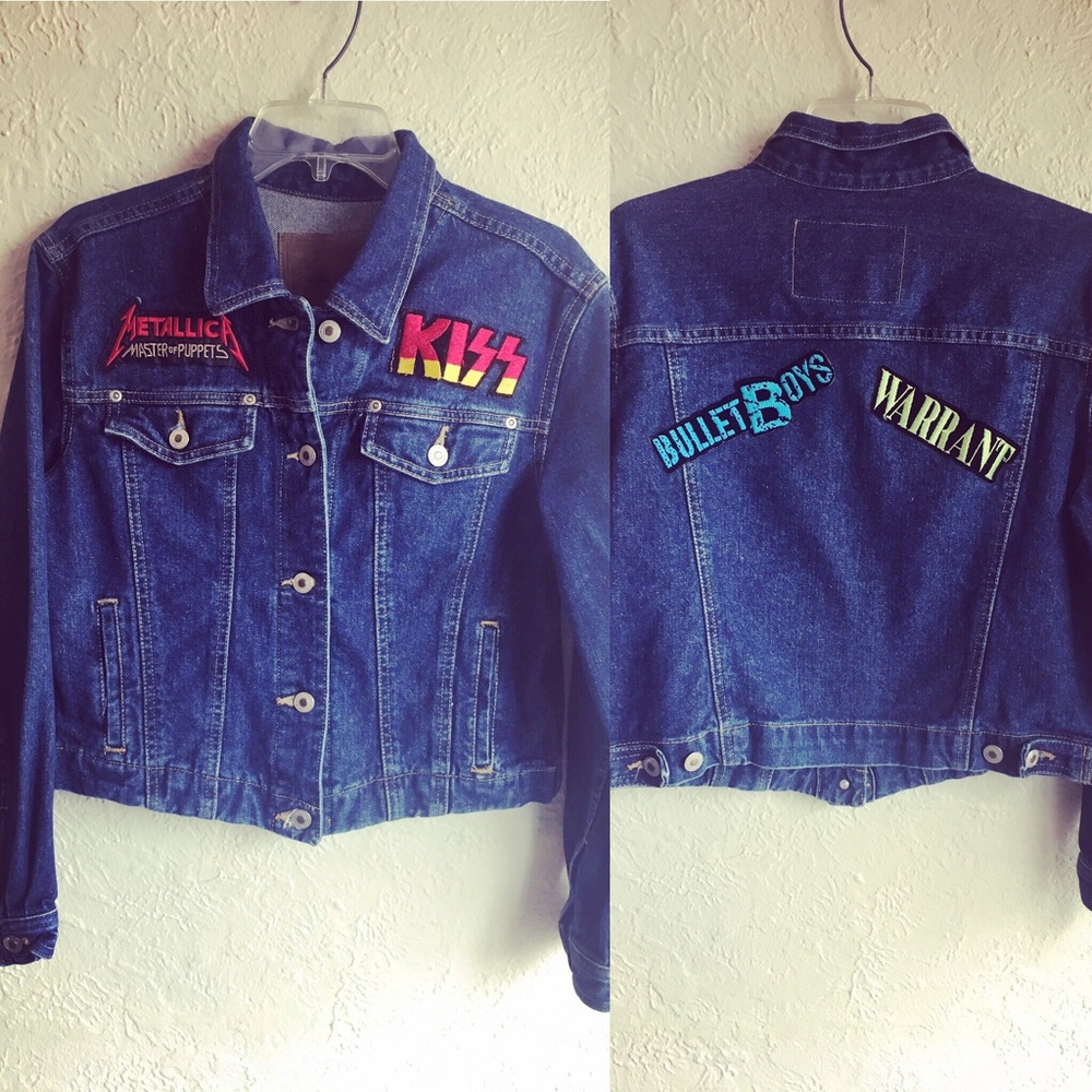 Vintage custom metal band jean jacket